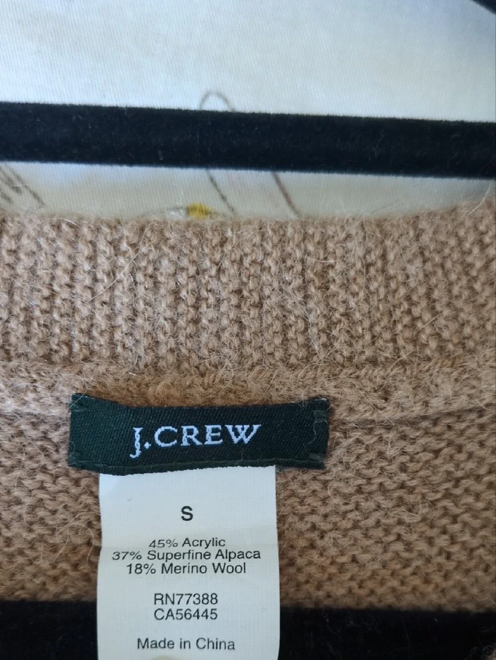 J.Crew Alpaca Merino Wool Knit Sweater Top S Camel Brown Short Sleeve
